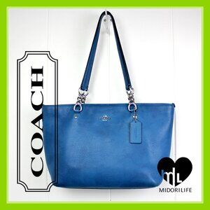 COACH Sophia Polished Pebbled Leather Tote